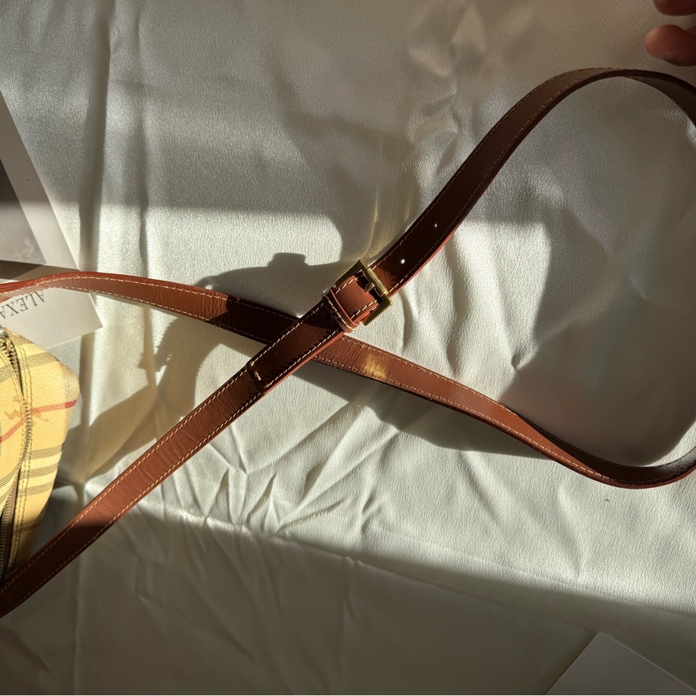 Burberry Beige Check Crossbody Bag with Brown Trim - Picture 9 of 13